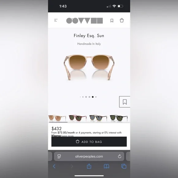 Oliver Peoples LA - Finley Esquire Sunglasses in Gold/Blush Color - Picture 8 of 10